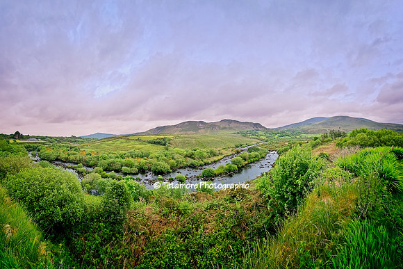 River Caragh on The Ring Of Kerry, County Kerry, Ireland Pano